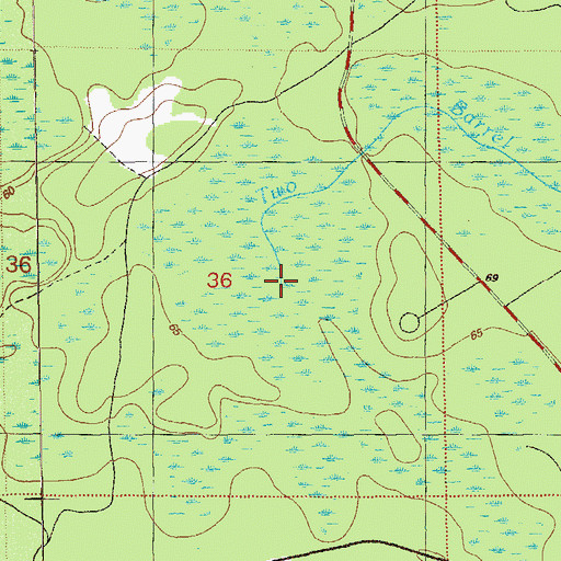 Topographic Map of Two Barrel Branch, FL