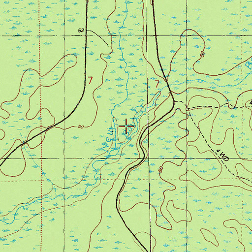 Topographic Map of Bay Creek, FL