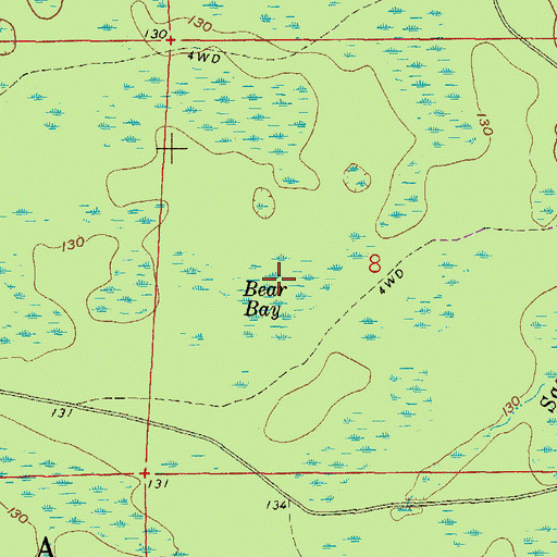 Topographic Map of Bear Bay, FL