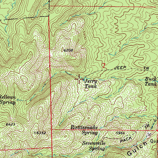 Topographic Map of Jerry Tank, AZ
