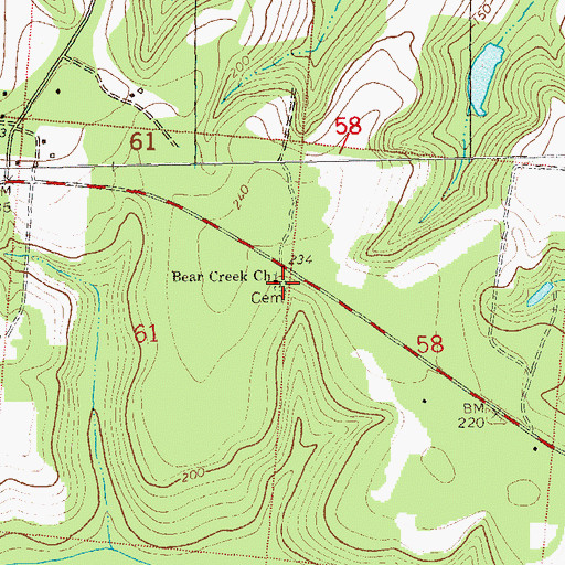 Topographic Map of Bear Creek Church, FL
