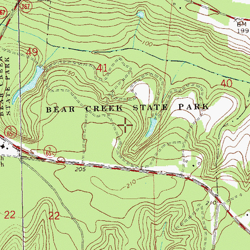 Topographic Map of Bear Creek State Park, FL