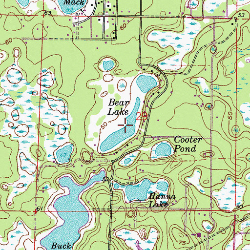 Topographic Map of Bear Lake, FL