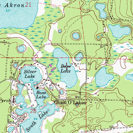 Topographic Map of Bear Lake, FL