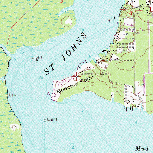 Topographic Map of Beecher Point, FL