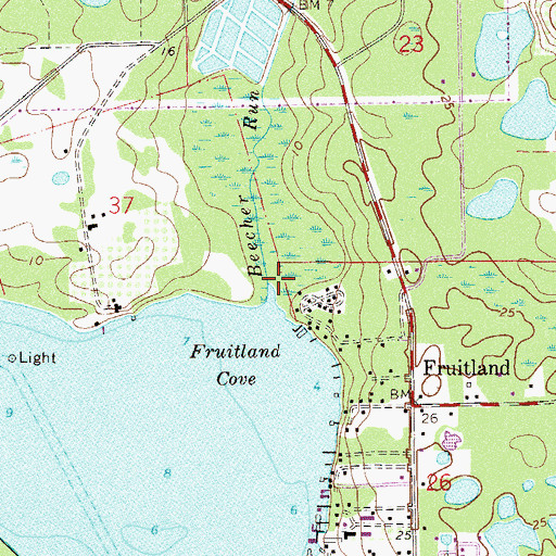 Topographic Map of Beecher Run, FL