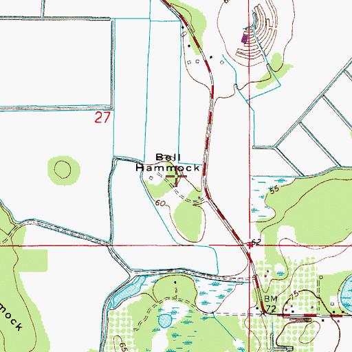 Topographic Map of Bell Hammock, FL