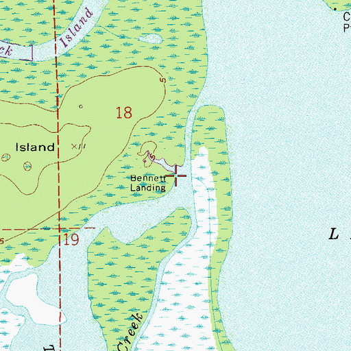 Topographic Map of Bennett Landing, FL