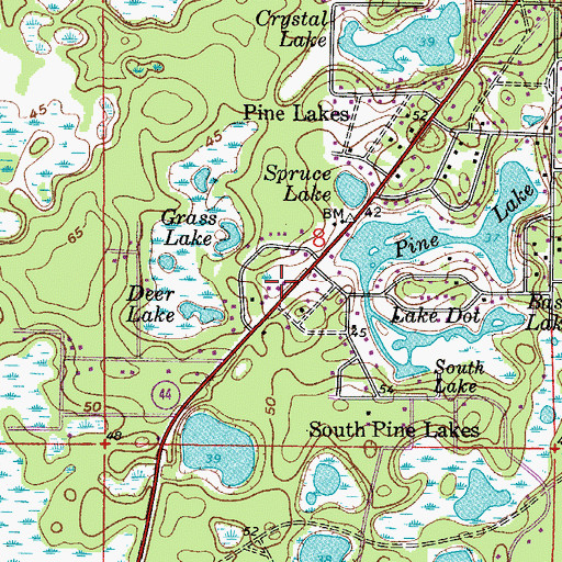 Topographic Map of Benton Lake, FL