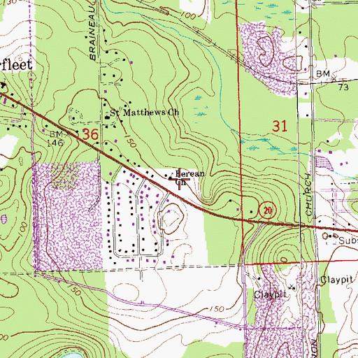 Topographic Map of Berean Church, FL