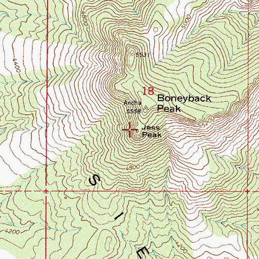 Topographic Map of Jess Peak, AZ