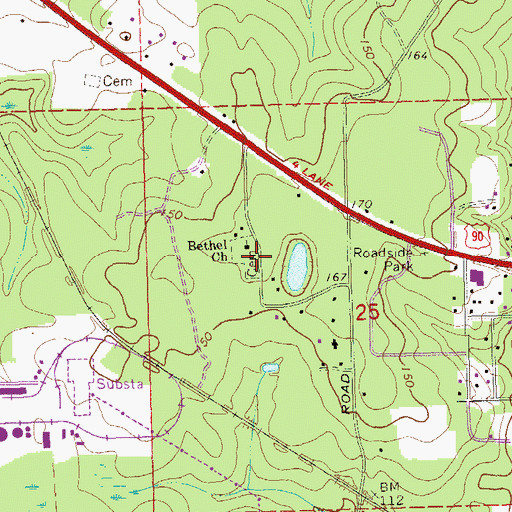 Topographic Map of Bethel Church, FL