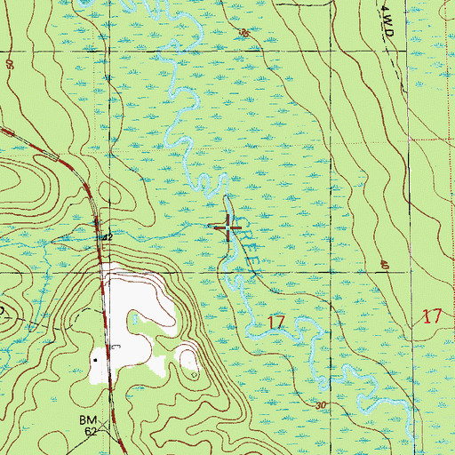 Topographic Map of Big Branch, FL