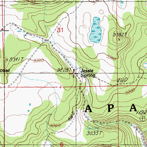Topographic Map of Jessie Spring, AZ