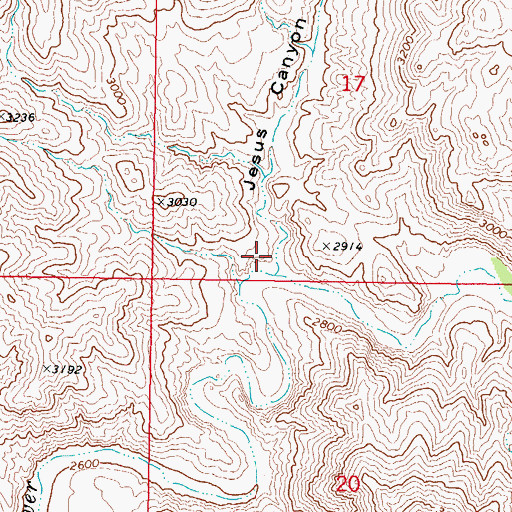 Topographic Map of Jesus Canyon, AZ