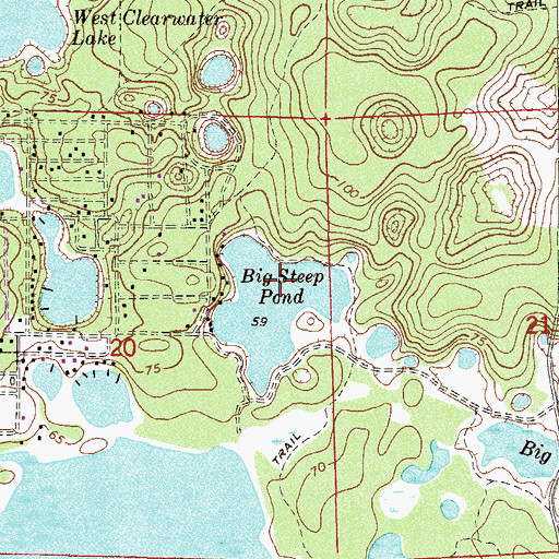 Topographic Map of Big Steep Pond, FL