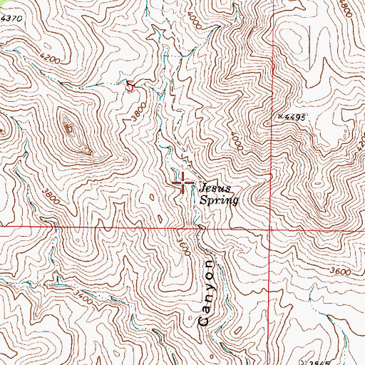 Topographic Map of Jesus Spring, AZ