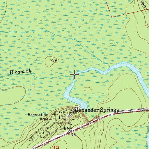 Topographic Map of Billies Branch, FL