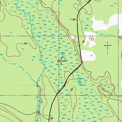 Topographic Map of Bird Bay, FL