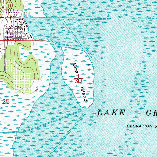 Topographic Map of Bird Island, FL