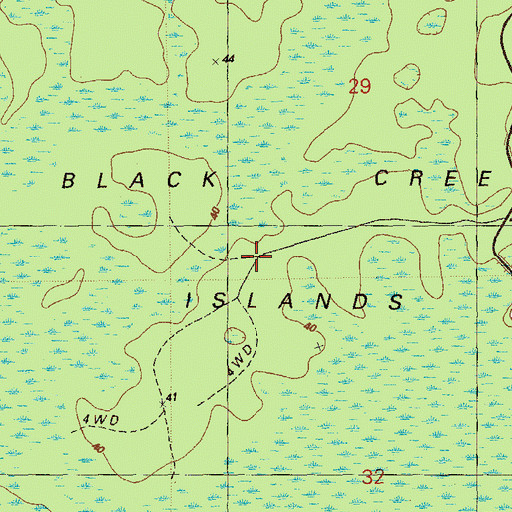 Topographic Map of Black Creek Islands, FL