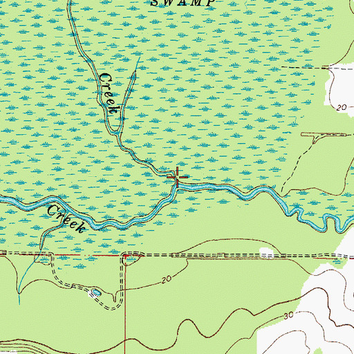 Topographic Map of Black Water Creek, FL