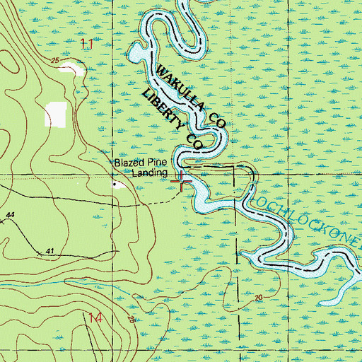 Topographic Map of Blazed Pine Landing, FL