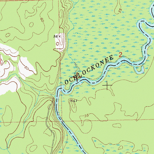 Topographic Map of Blue Creek, FL