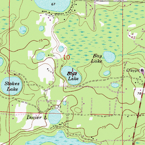 Topographic Map of Blue Lake, FL