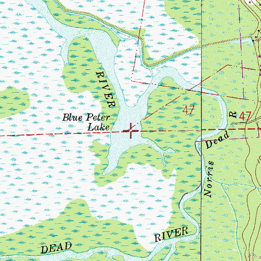 Topographic Map of Blue Peter Lake, FL