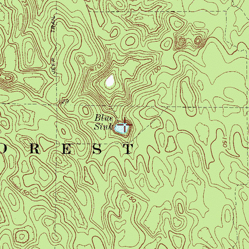 Topographic Map of Blue Sink, FL