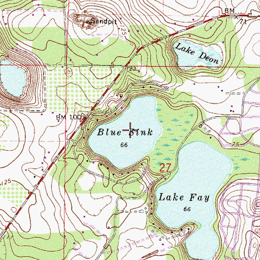 Topographic Map of Blue Sink, FL