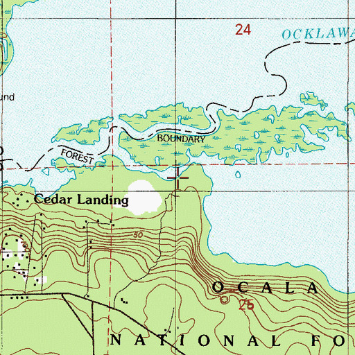Topographic Map of Blue Springs, FL