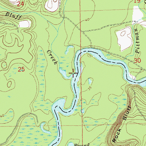 Topographic Map of Bluff Creek, FL