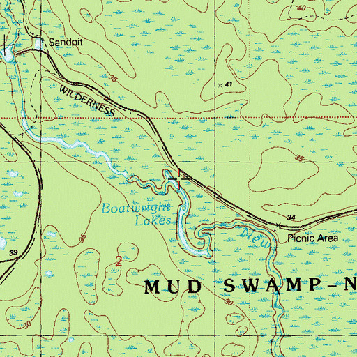 Topographic Map of Boatwright Lakes, FL