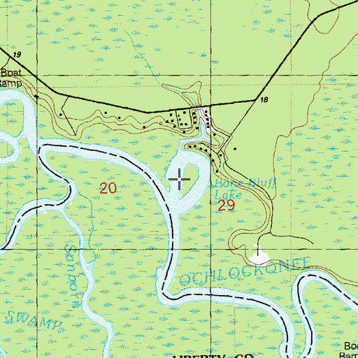 Topographic Map of Bone Bluff Lake, FL