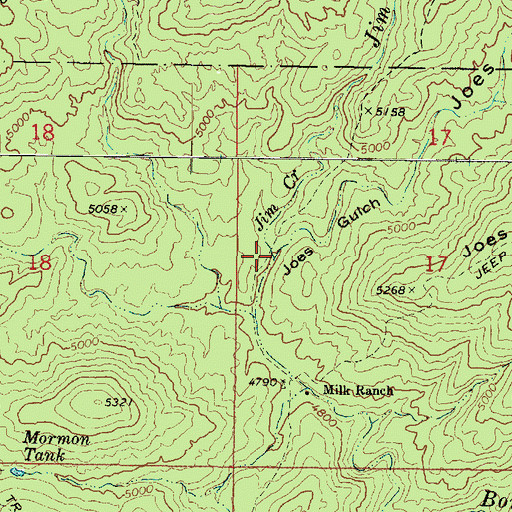 Topographic Map of Jim Creek, AZ