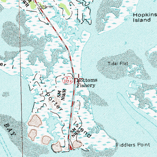 Topographic Map of Bottoms Fishery, FL