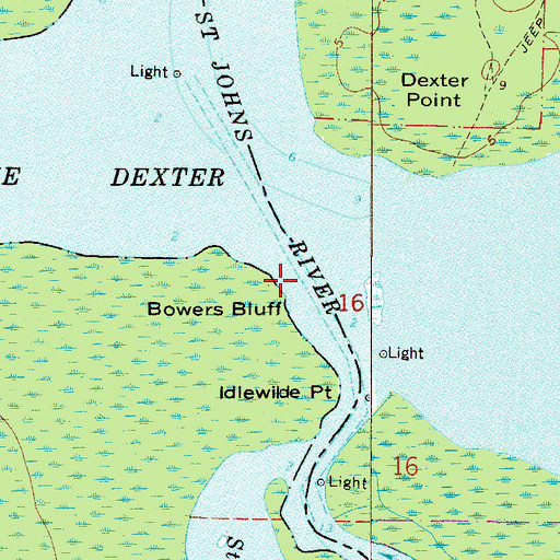 Topographic Map of Bowers Bluff, FL