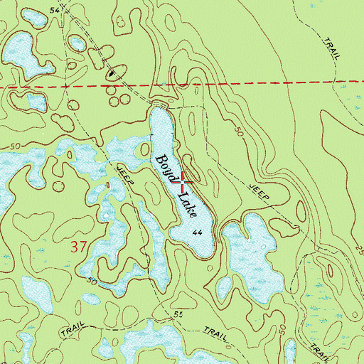 Topographic Map of Boyd Lake, FL