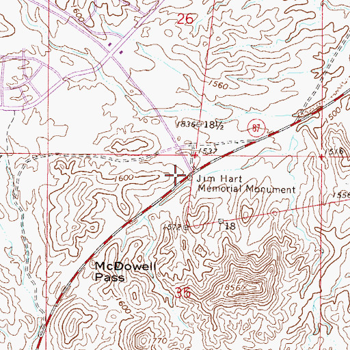 Topographic Map of Jim Hart Memorial Monument, AZ