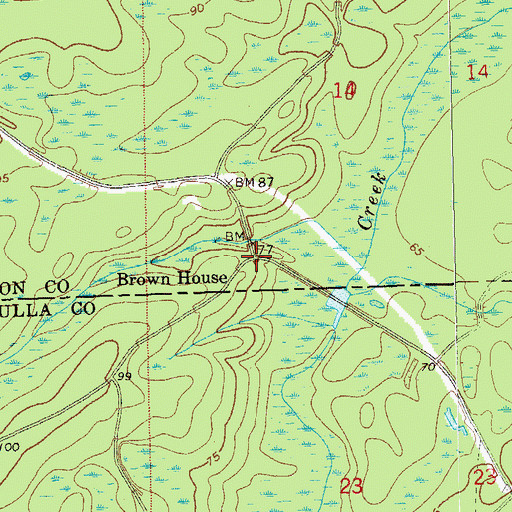 Topographic Map of Brown House, FL