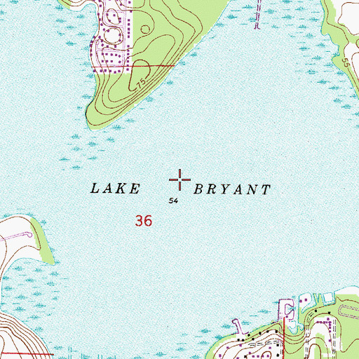 Topographic Map of Lake Bryant, FL