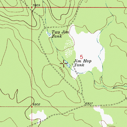 Topographic Map of Jim Hop Tank, AZ