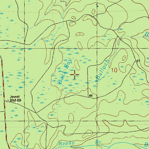 Topographic Map of Buck Bay, FL