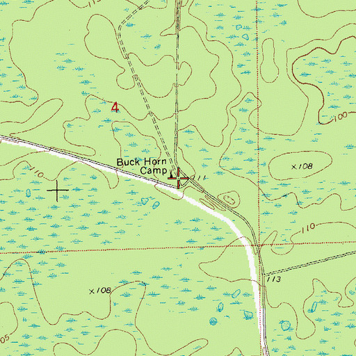 Topographic Map of Buck Horn Camp, FL