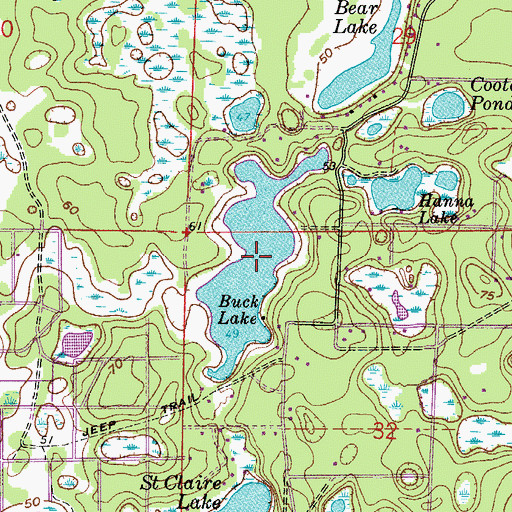 Topographic Map of Buck Lake, FL