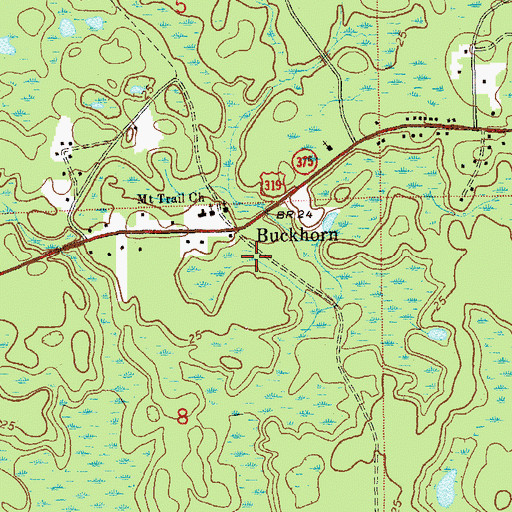 Topographic Map of Buckhorn, FL