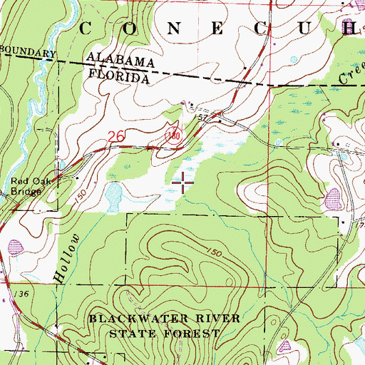Topographic Map of Bull Branch, FL