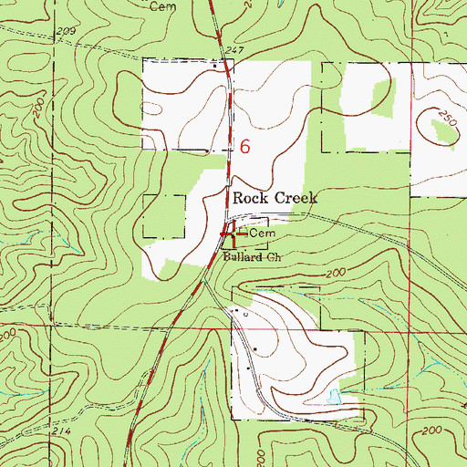 Topographic Map of Bullard Church, FL
